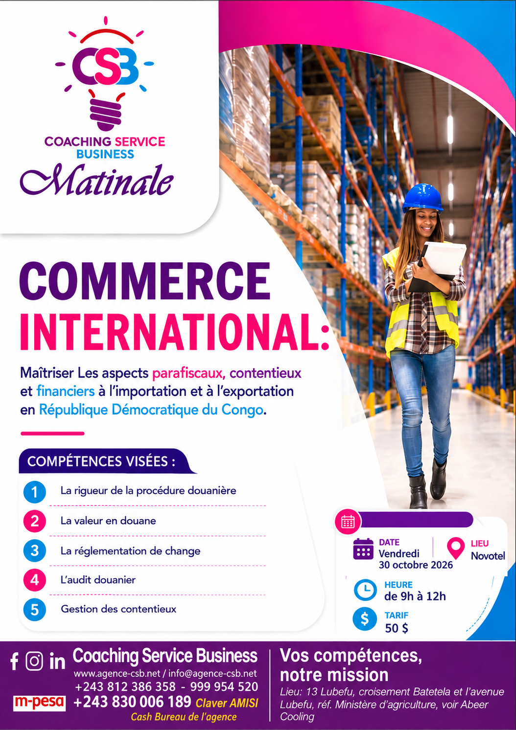 Affiche de la matinale Agence CSB